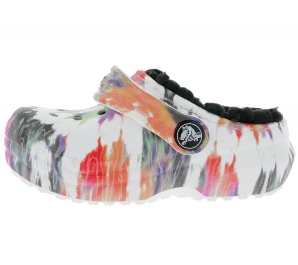 2 Paar crocs Classic Lined Tie-Dye Kinder Haus-Schuhe gef&uuml;tterte Clogs mit Dual-Crocs-Comfort 206683-0C4 Bunt