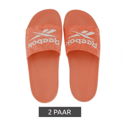 2 Paar Reebok FULGERE Sommer-Sandalen Badelatschen mit Logo-Aufdruck FX3085 Rosa/Weiß