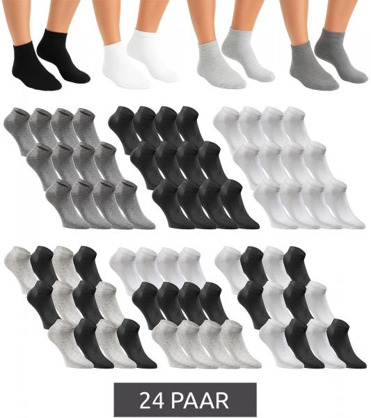 24 Paar JACK & JONES Short Sock Sneaker-Socken Sport-Str&uuml;mpfe Baumwoll Quarter-Socken Sparpack 12260511 in Schwarz, Grau, Wei&szlig; oder im Mix