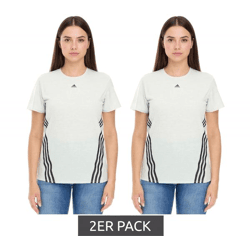 2-Pack adidas Women's Sustainable Sports Shirt, Crew Neck Shirt, Fitness Shirt, Sports Top, Short-Sleeve Shirt, Value Pack HK6976 Green/Black