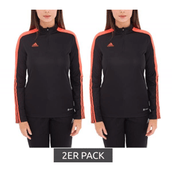 2er Sparpack adidas Tiro LS Damen Trainings-Sweatshirt mit AEROREADY Technologie Half-Zip Sweatshirt HU0319 Schwarz