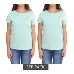 2er Sparpack AjC Damen T-Shirt mit Vista Al Mar Rücken-Print kurzärmliges Sommer-Shirt 35732517 Mint-Grün