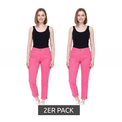 2er Sparpack Alife and Kickin Damen Baumwoll-Hose im 5-Pocket-Style Denim-Hose 51977322 Pink