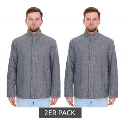 2er Sparpack Herren Übergangs-Jacke mit Hahnentritt-Muster Herbst-Jacke 957466 Schwarz/Weiß