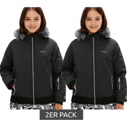 2-Pack Value Set: Kids' Winter Jacket for Girls—Sustainable Ski Jacket, Outdoor Jacket with Detachable Hood and Fur Trim, Snow Jacket 938001 