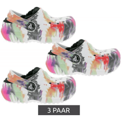 3 pairs of Crocs Classic Lined Tie-Dye children's house shoes, lined clogs with Dual-Crocs-Comfort 206683-0C4, multicolored