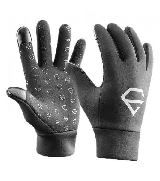 3 Pairs of EGREGIE Men's Cycling Gloves with Fleece Lining, Running Gloves with Smartphone Touch Function, Sports Gloves, Black
