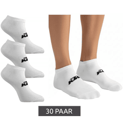 30 Paar KTM Sportsocken Sneaker-Socken mit Logo Baumwoll-Strümpfe Oeko-Tex 100 Zertifiziert KTM/1/SLCX3/BL Weiß
