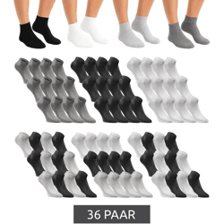 36 Paar JACK & JONES Short Sock Sneaker-Socken Sport-Strümpfe Baumwoll Quarter-Socken 12260511 in Schwarz, Grau, Weiß oder im Mix