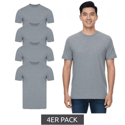 4er Pack PUMA Herren T-Shirts Baumwoll-Shirt Rundhals-Shirts Basic-Shirt 683509 01 Grau