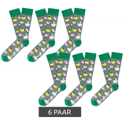 6 Paar Moustard Dinosaur Egg Hatch Baumwoll-Socken mit schlüpfenden Dinosauriern gemusterte lange Strümpfe 18S-EGG Grau/Weiß/Grün
