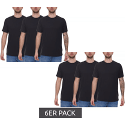 6er Sparpack PUMA Blank Base Herren T-Shirt nachhaltiges Unterzieh-Shirt Baumwoll-Shirt 678255 02 Schwarz