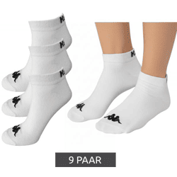 9 Paar Kappa Sportsocken Sneaker-Socken Baumwoll-Strümpfe mit Logo 3112YCW A00 Weiß