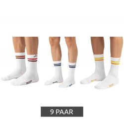 9 Paar Kappa Tennis-Socken Baumwoll-Strümpfe mit Kappa-Logo Alltags-Socken 371F4ZW A01 Weiß