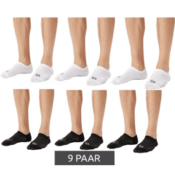 9 Paar Sergio Tacchini Invisible Footie Füßlinge kurze Sommer-Socken Baumwoll-Strümpfe Schwarz oder Weiß