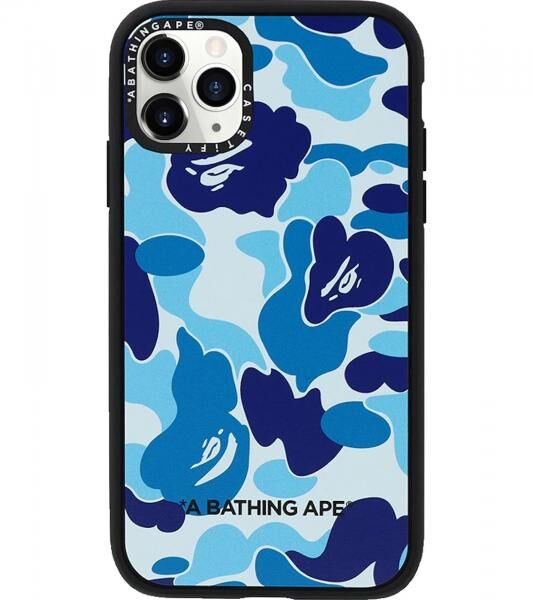 A Bathing Ape Caseify Abc iPhone Xi Pro H&uuml;lle Blau Sto&szlig;feste Premium Handyh&uuml;lle im Camo-Look Blau