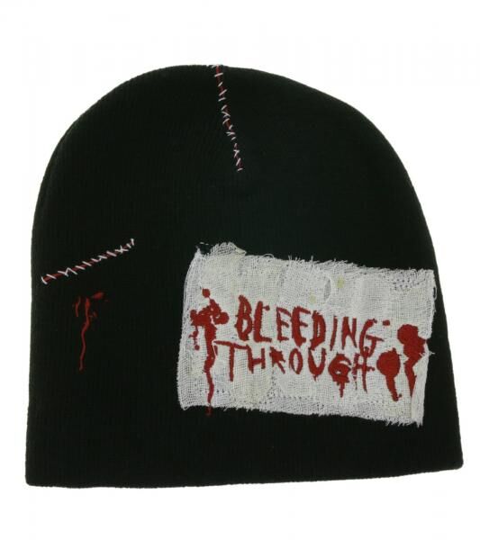 Bleeding Through Beanie kuschelige M&uuml;tze stylische Strick-Beanie Fan-Artikel KC109495BTH Schwarz