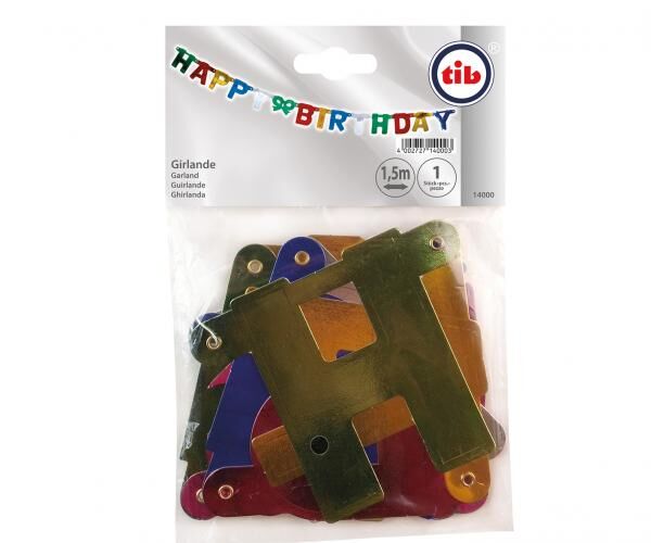 Buchstaben-Girlande "Happy Birthday" - 1,5 m