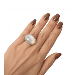Calvin Klein Damen Ring mit oval geformtem Stein Edelstahl-Ring Finger-Ring KJ3QWR020107 Silber 