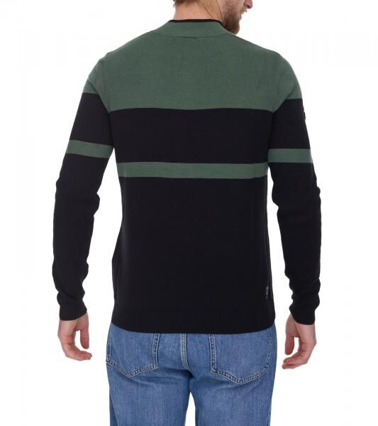 DARE 2b Outgoing II Herren Sweatshirt Troyer mit antibakterieller Geruchskontrolle Pullover DMK312_P7T Schwarz/G&uuml;n