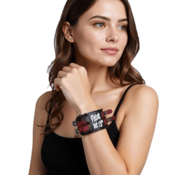 Friday the 13th Rockband mit Metall-Spitzen Fan-Artikel Arm-Schmuck WB104747FTT3 Schwarz