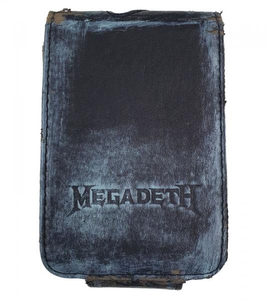 MEGADETH MP3-Player-H&uuml;lle Metal-Band Schutz-Case im Damaged-Look Musik-Player iPod-Player 11x7x1,5 cm Schwarz/Blau