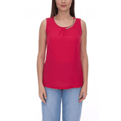 melrose Damen Top Sommer-Shirt mit einer Gold-Kette Freizeit-Shirt 36725307 Rosa