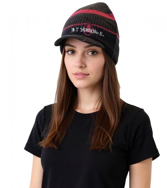 My Chemical Romance Unisex Beanie mit Schriftzug Schirm-Beanie Freizeit-M&uuml;tze Schwarz/Pink/Wei&szlig;