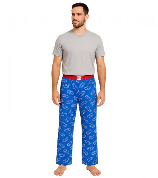 RE:COVERED X NFL Buffalo Bills Loungepants Herren Schlafanzug-Hose mit Team-Logo Baumwolle Pyjama-Hose RCNFL1397 Blau