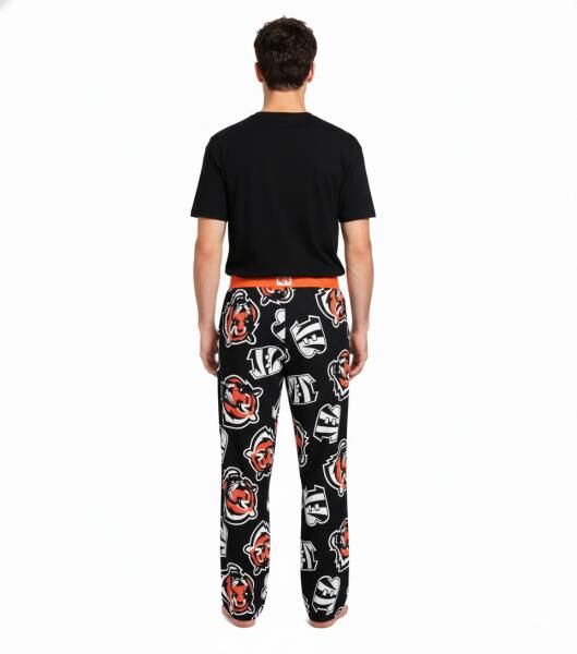 RE:COVERED X NFL Cincinnati Bengals Loungepants Herren Schlafanzug-Hose mit Team-Logo Pyjama-Hose RCNFL1462 Schwarz/Wei&szlig;