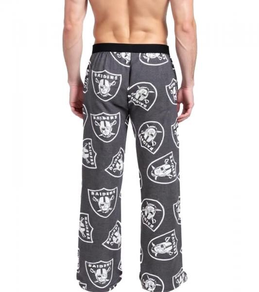 RE:COVERED X NFL Las Vegas Raiders Loungepants Herren Schlafanzug-Hose mit Team-Logo Baumwolle Pyjama-Hose RCNFL1406 Grau