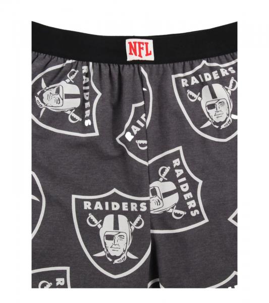 RE:COVERED X NFL Las Vegas Raiders Loungepants Herren Schlafanzug-Hose mit Team-Logo Baumwolle Pyjama-Hose RCNFL1406 Grau