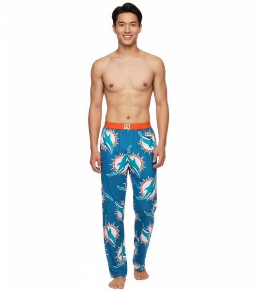 RE:COVERED X NFL Miami Dolphins Loungepants Herren Schlafanzug-Hose aus reiner Baumwolle Pyjama-Hose RCNFL1428 Blau/Wei&szlig;
