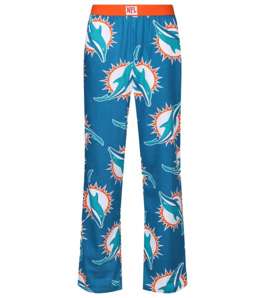 RE:COVERED X NFL Miami Dolphins Loungepants Herren Schlafanzug-Hose aus reiner Baumwolle Pyjama-Hose RCNFL1428 Blau/Wei&szlig;