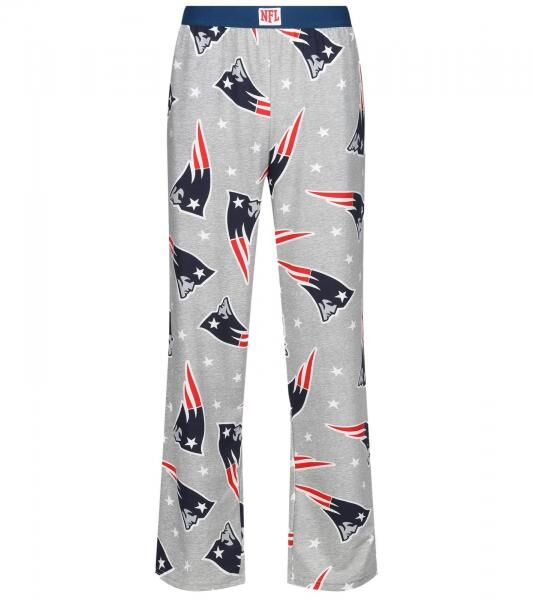 RE:COVERED X NFL New England Patriots Loungepants Herren Schlafanzug-Hose mit Team-Logo Baumwolle Pyjama-Hose RCNFL1399 Grau