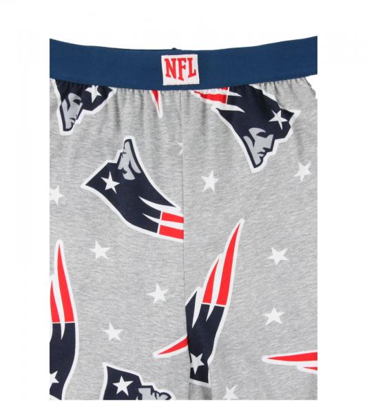 RE:COVERED X NFL New England Patriots Loungepants Herren Schlafanzug-Hose mit Team-Logo Baumwolle Pyjama-Hose RCNFL1399 Grau