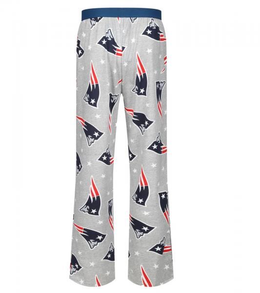 RE:COVERED X NFL New England Patriots Loungepants Herren Schlafanzug-Hose mit Team-Logo Baumwolle Pyjama-Hose RCNFL1399 Grau