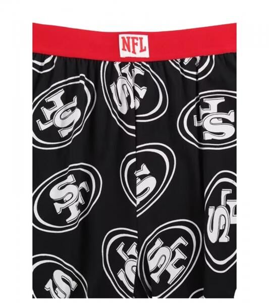RE:COVERED X NFL San Francisco 49ers Loungepants Herren Schlafanzug-Hose mit Team-Logo Pyjama-Hose RCNFL1396 Schwarz/Wei&szlig;