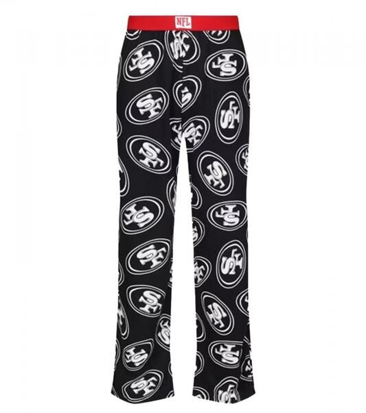 RE:COVERED X NFL San Francisco 49ers Loungepants Herren Schlafanzug-Hose mit Team-Logo Pyjama-Hose RCNFL1396 Schwarz/Wei&szlig;