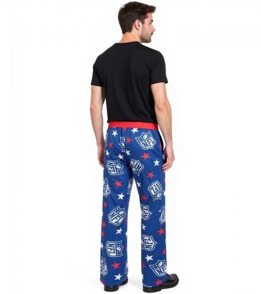 RE:COVERED X NFL Shield and Stars Loungepants Herren Schlafanzug-Hose mit NFL-Logo Baumwolle Pyjama-Hose RCNFL1401 Blau