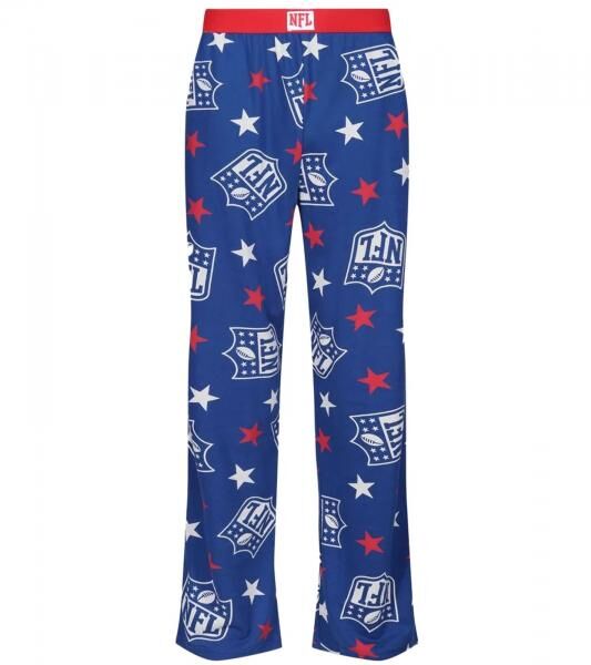 RE:COVERED X NFL Shield and Stars Loungepants Herren Schlafanzug-Hose mit NFL-Logo Baumwolle Pyjama-Hose RCNFL1401 Blau