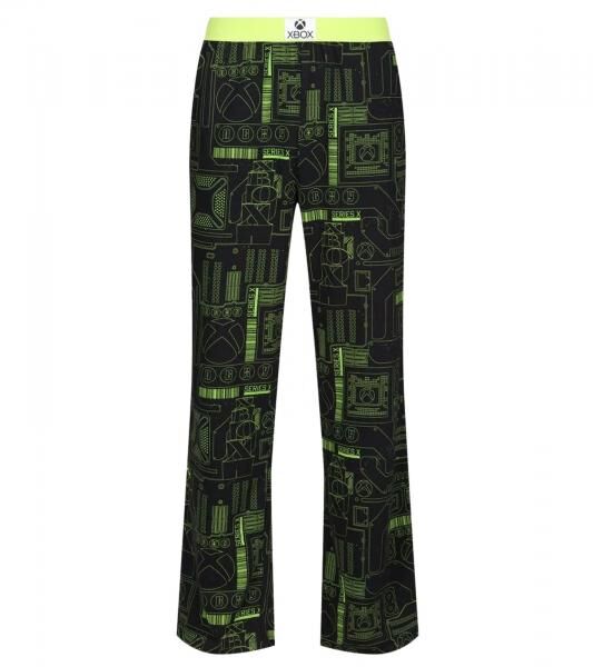 RE:COVERED X XBOX Series X Digital Loungepants Herren Schlafanzug-Hose stylische Pyjama-Hose RCXBX122 Schwarz/Neon-Gr&uuml;n