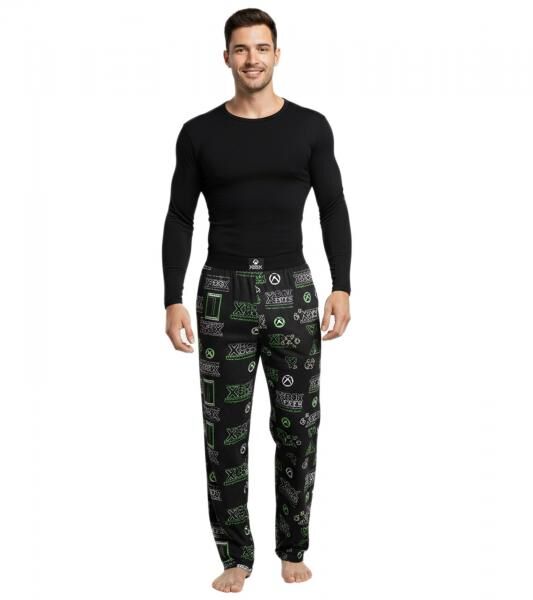 RE:COVERED X XBOX Series X Loungepants Herren Schlafanzug-Hose stylische Pyjama-Hose RCXBX123 Schwarz/Gr&uuml;n