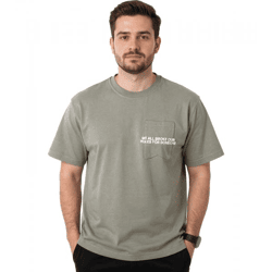 ROUGH. Basil Herren T-Shirt mit Brusttasche Baumwoll-Shirt Grün
