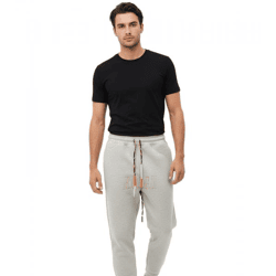 ROUGH. Nabe Herren Jogginghose mit Logo-Stickerei Baumwoll-Hose Grau