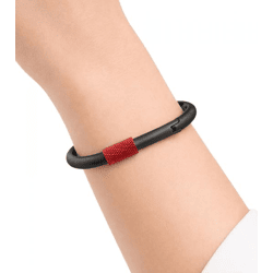 Stilvolles Calvin Klein Damen Edelstahl-Armband in Karabiner-Form Arm-Schmuck Handgelenk-Schmuck KJJHBD11010 Schwarz