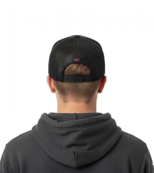 "STORY OF THE YEAR" Unisex Cap Baumwoll-Cap mit Mesh-Einsatz im klassischen Schnitt mit leicht gebogenen Schnitt Grau/Rosa