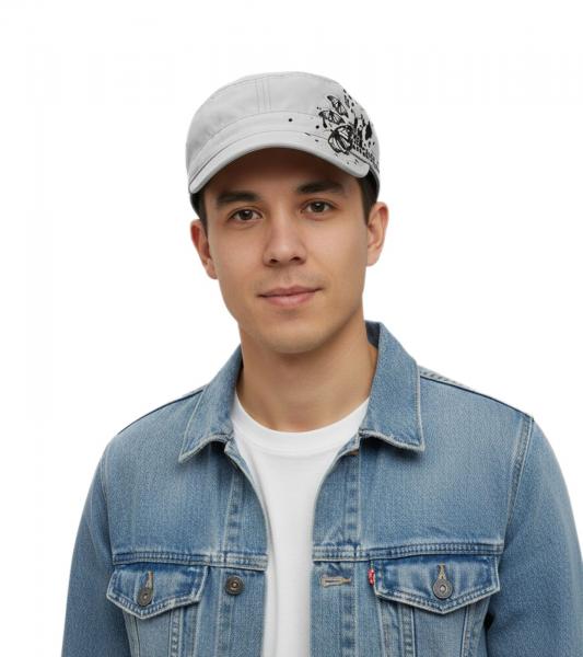 The Red Jumpsuit Apparatus Unisex Baumwoll-Cap im millit&auml;rischen Schnitt mit leicht gebogenen Schnitt FC110856RJA Wei&szlig;