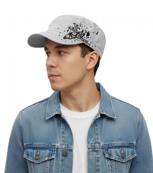 The Red Jumpsuit Apparatus Unisex Baumwoll-Cap im millit&auml;rischen Schnitt mit leicht gebogenen Schnitt FC110856RJA Wei&szlig;
