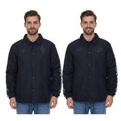 umbro Bundesliga Jacke Herren Übergangs-Jacke Alltags-Jacke mit Kent-Kragen SV Werder Bremen oder FC Schalke 04 Schwarz